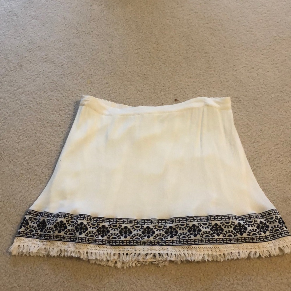 White and blue skirt